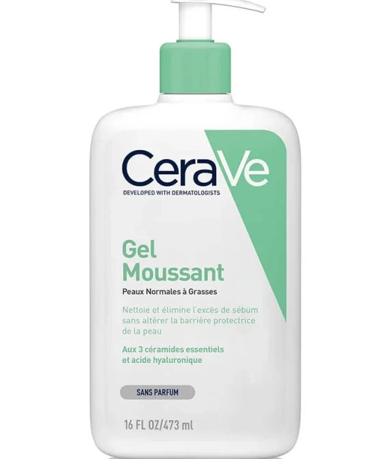 CERAVE Gel Moussant visage peaux normales à grasses 473ml