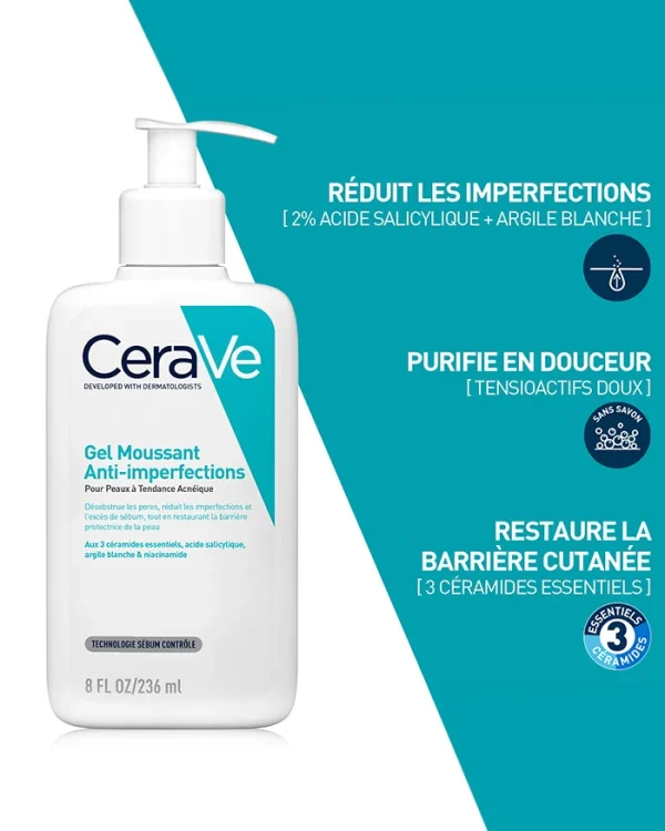 CERAVE - Gel Moussant Anti- Imperfections 236ml – Image 3