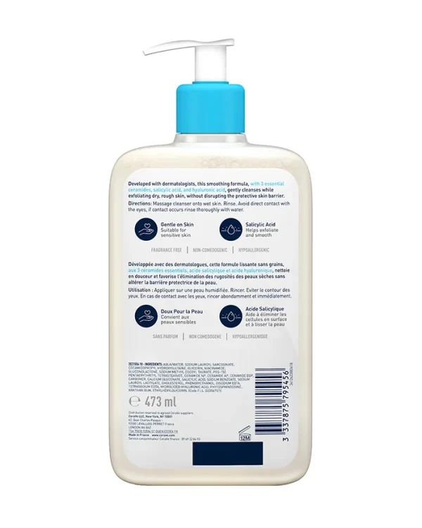 CERAVE SA Gel Nettoyant Antirugosités peaux sèches et rugueuses -473ml – Image 2