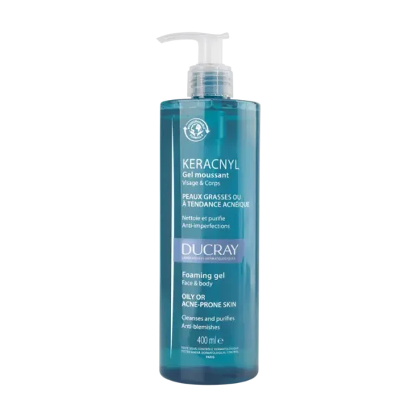 DUCRAY KERACNYL Gel Moussant Peaux Grasses et Acnéiques - 400ml