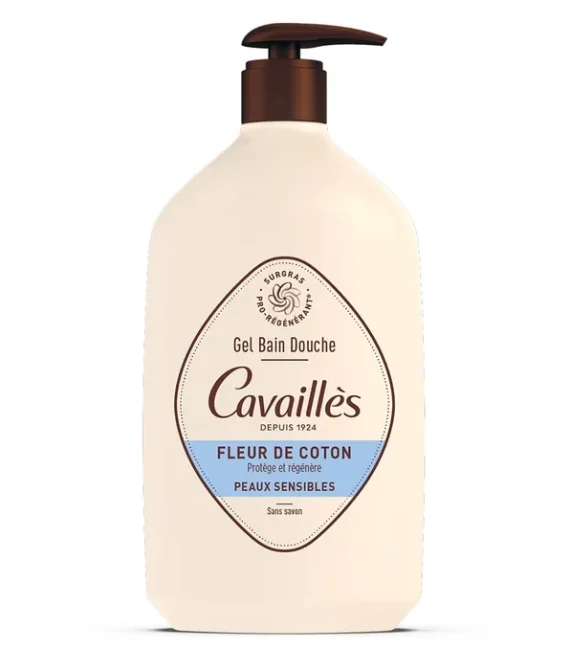 Gel Douche Surgras Actif Fleur De Coton – Peaux Sensibles, 1L