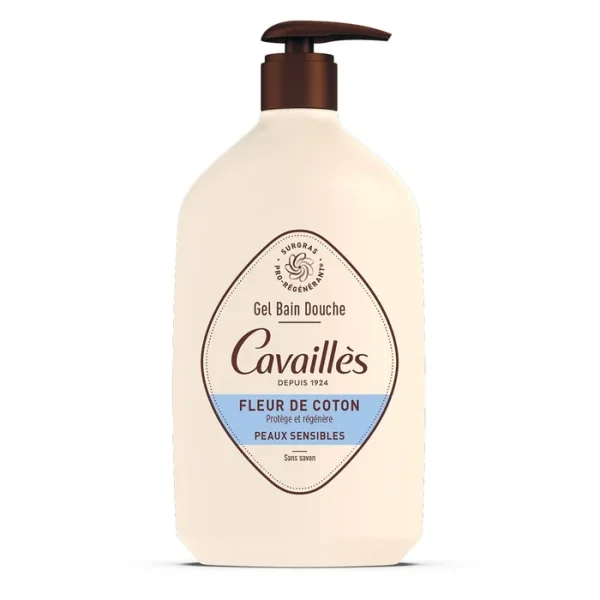 Gel Douche Surgras Actif Fleur De Coton - Peaux Sensibles, 1L