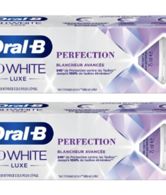 ORAL-B 3D Dentifrice White Luxe Blancheur Avancée – Lot de 2x75ml