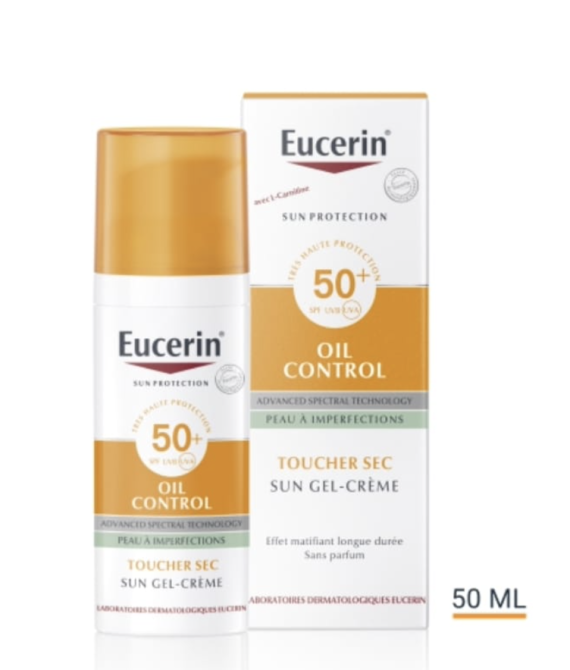 EUCERIN SUN PROTECTION SPF 50+ Solaire Oil Control Gel Crème 50ml