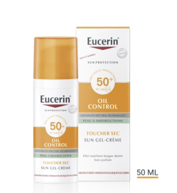 EUCERIN SUN PROTECTION SPF 50+ Solaire Oil Control Gel Crème 50ml
